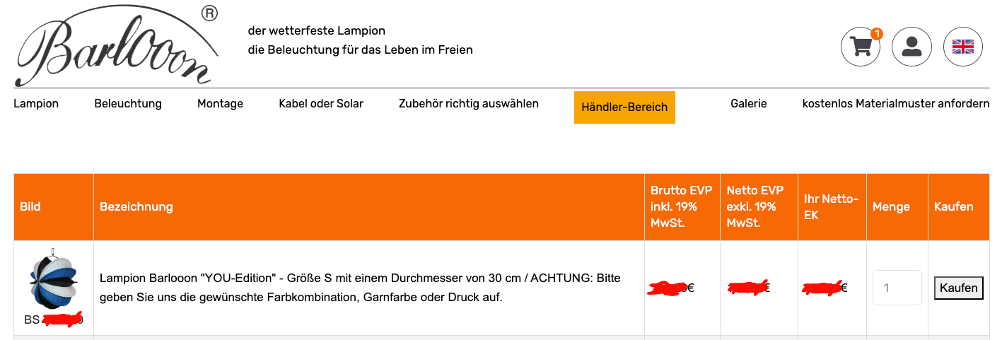 barlooon-b2b-platform 2B-Onlineshop von Barlooon mit Händlerlogin und individueller WooCommerce-Lösung