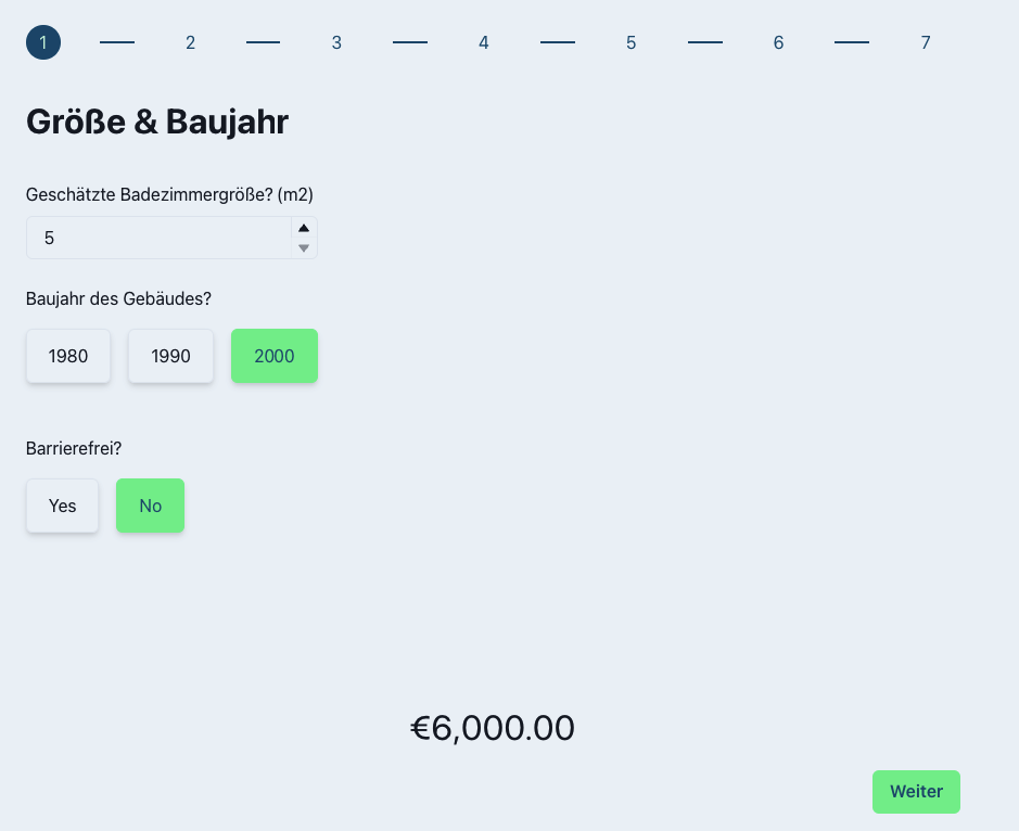 kosten-rechner1 Startansicht des Badsanierungs-Kostenrechners für VES Homedesign in Sinsheim